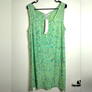 Nomadic Traders (Sz XL) Green & Blue Floral Sleeveless Patterned Dress (NEW-NWT)